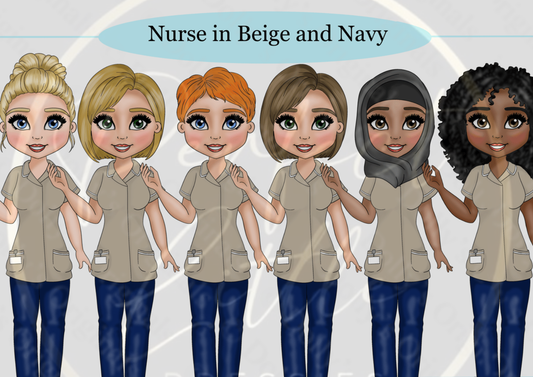 DESIGN A DOLLY - Nurse In Beige And Navy