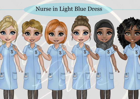 DESIGN A DOLLY - Nurse Light Blue Dress