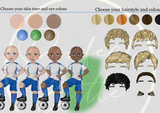 DESIGN A DOLLY - Blue And White Football