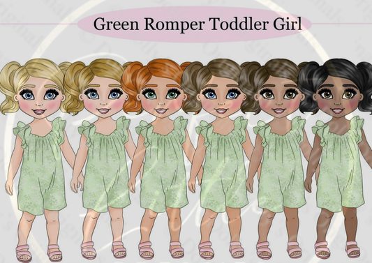 DESIGN A DOLLY - Green Romper Toddler Girl