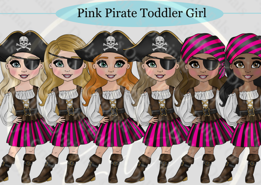 DESIGN A DOLLY - Pink Pirate Toddler Girl