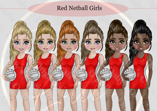 DESIGN A DOLLY - Red Netball Girls