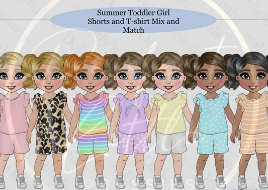 DESIGN A DOLLY - Summer Toddler Girl Shorts Set