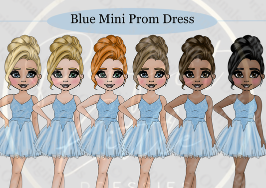 DESIGN A DOLLY - Blue Mini Prom Dress