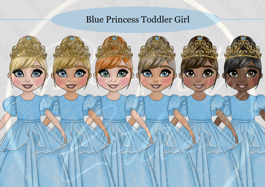 DESIGN A DOLLY - Blue Princess Toddler Girl