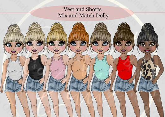 DESIGN A DOLLY - Vest And Shorts