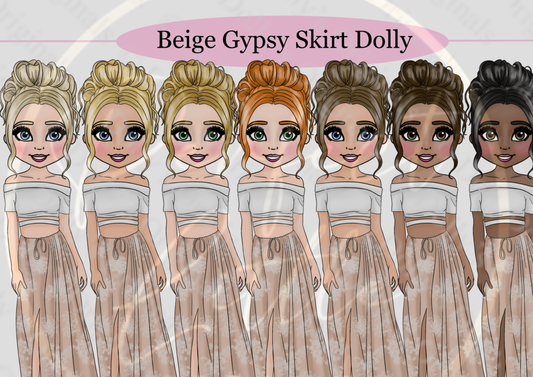 DESIGN A DOLLY - Beige Gypsy Skirt