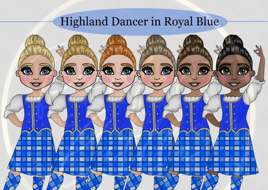 DESIGN A DOLLY - Highland Dancer Royal Blue