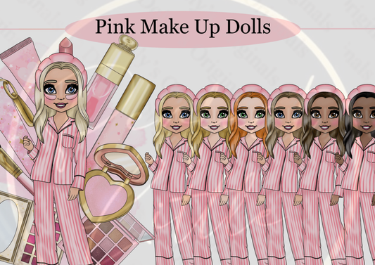 DESIGN A DOLLY - Pink Make Up Stripe Pyjamas