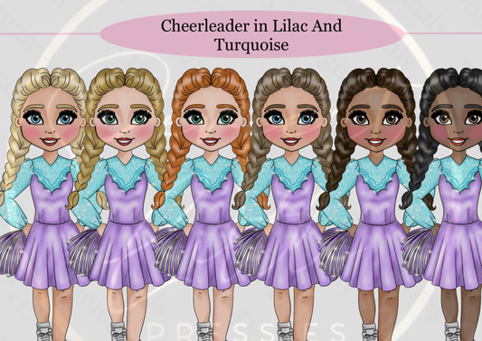 DESIGN A DOLLY - Cheerleader Lilac Turquoise