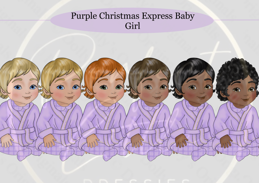 DESIGN A DOLLY - Purple Christmas Express Baby Girl