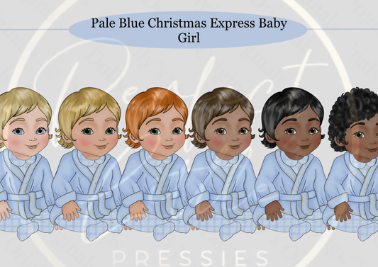 DESIGN A DOLLY - Pale Blue Christmas Express Baby Girl