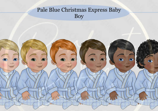 DESIGN A DOLLY - Pale Blue Christmas Express Baby Boy