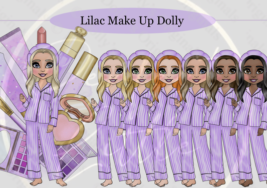 DESIGN A DOLLY - Lilac Make Up Stripe Pyjamas