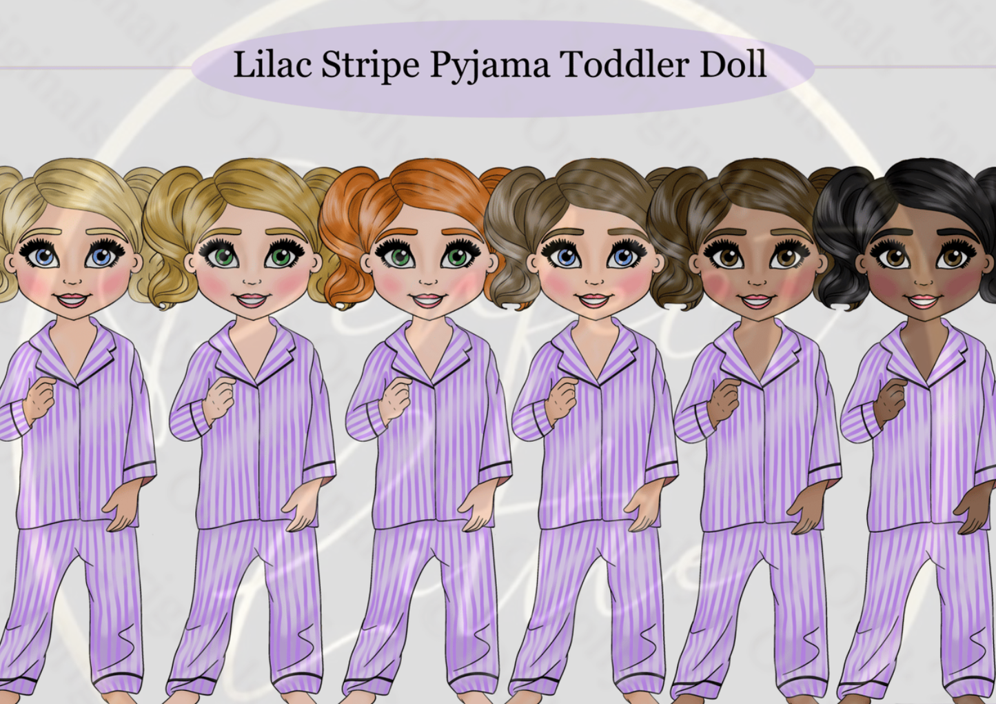 DESIGN A DOLLY - Lilac Stripe Pyjama Toddler
