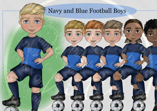 DESIGN A DOLLY - Navy Blue Football Boys