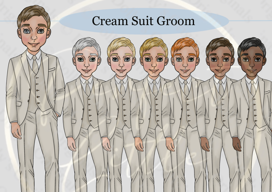 DESIGN A DOLLY - Cream Suit Groom