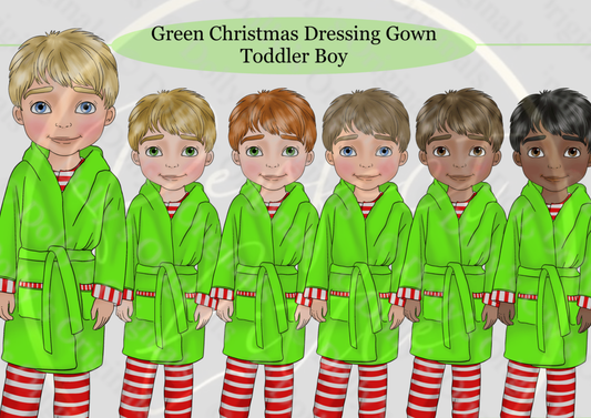 DESIGN A DOLLY - Green Christmas Dressing Gown Toddler Boy