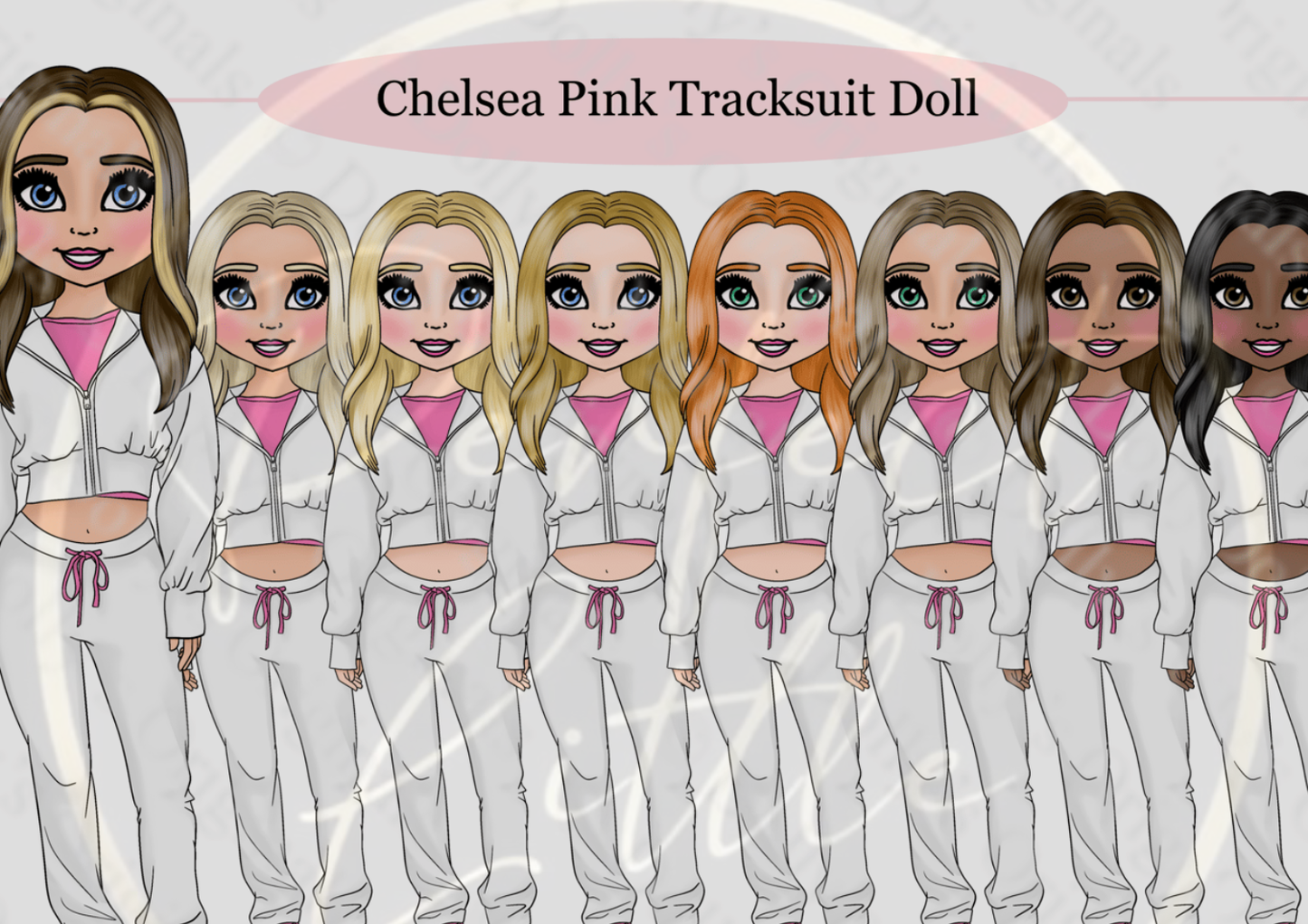 DESIGN A DOLLY - Chelsea White Pink Tracksuit