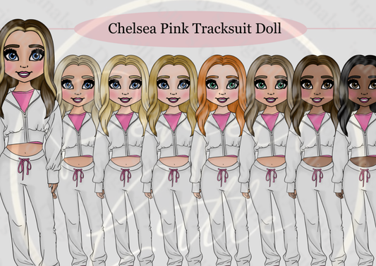 DESIGN A DOLLY - Chelsea White Pink Tracksuit