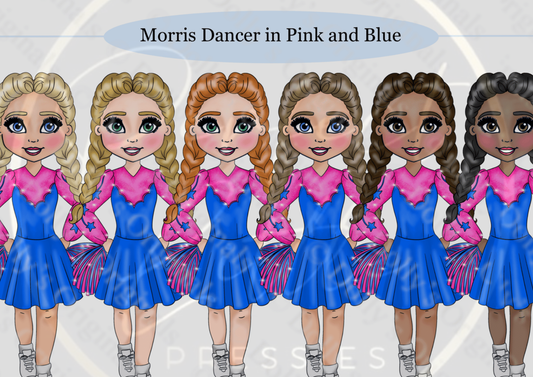 DESIGN A DOLLY - Morris Dancer Pink And Blue