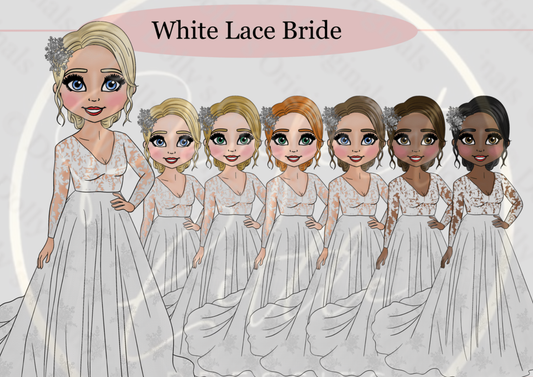 DESIGN A DOLLY - White Lace Bride