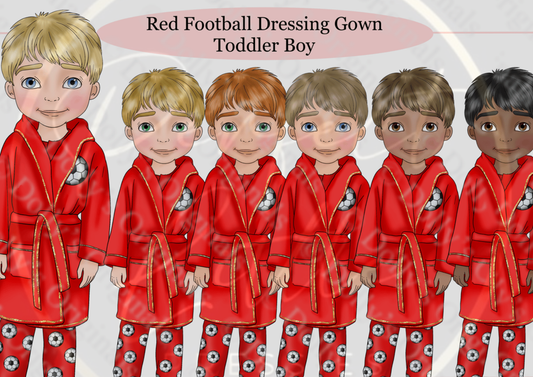 DESIGN A DOLLY - Red Football Dressing Gown Toddler Boy