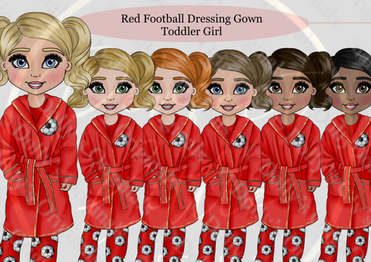 DESIGN A DOLLY - Red Football Dressing Gown Toddler Girl