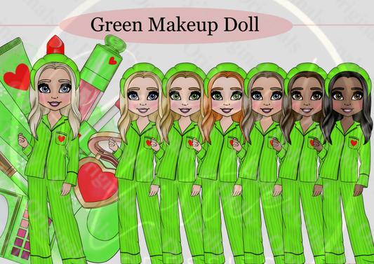 DESIGN A DOLLY - Green Makeup Stripe Pyjamas