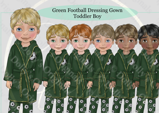 DESIGN A DOLLY - Green Football Dressing Gown Toddler Boy