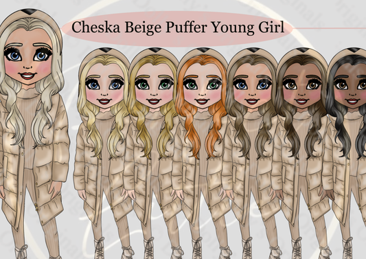 DESIGN A DOLLY - Cheska Beige Puffer Young Girl