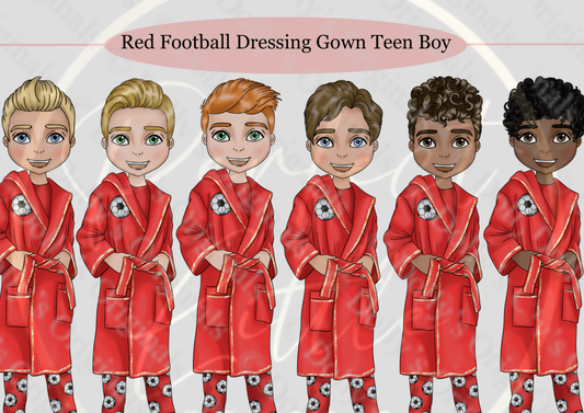 DESIGN A DOLLY - Red Football Dressing Gown Teen Boy