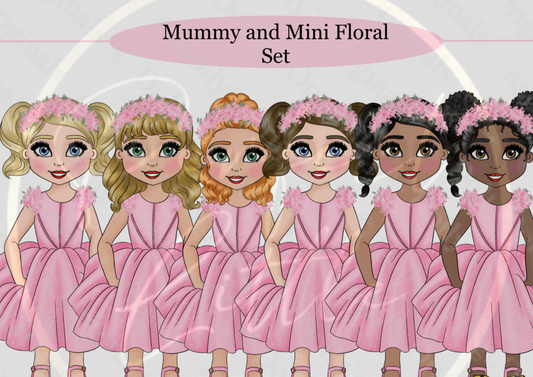 DESIGN A DOLLY - Mummy And Mini Floral Set
