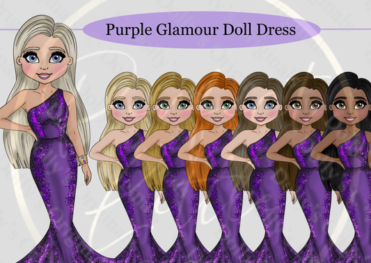 DESIGN A DOLLY - Purple Glamour Doll Dress