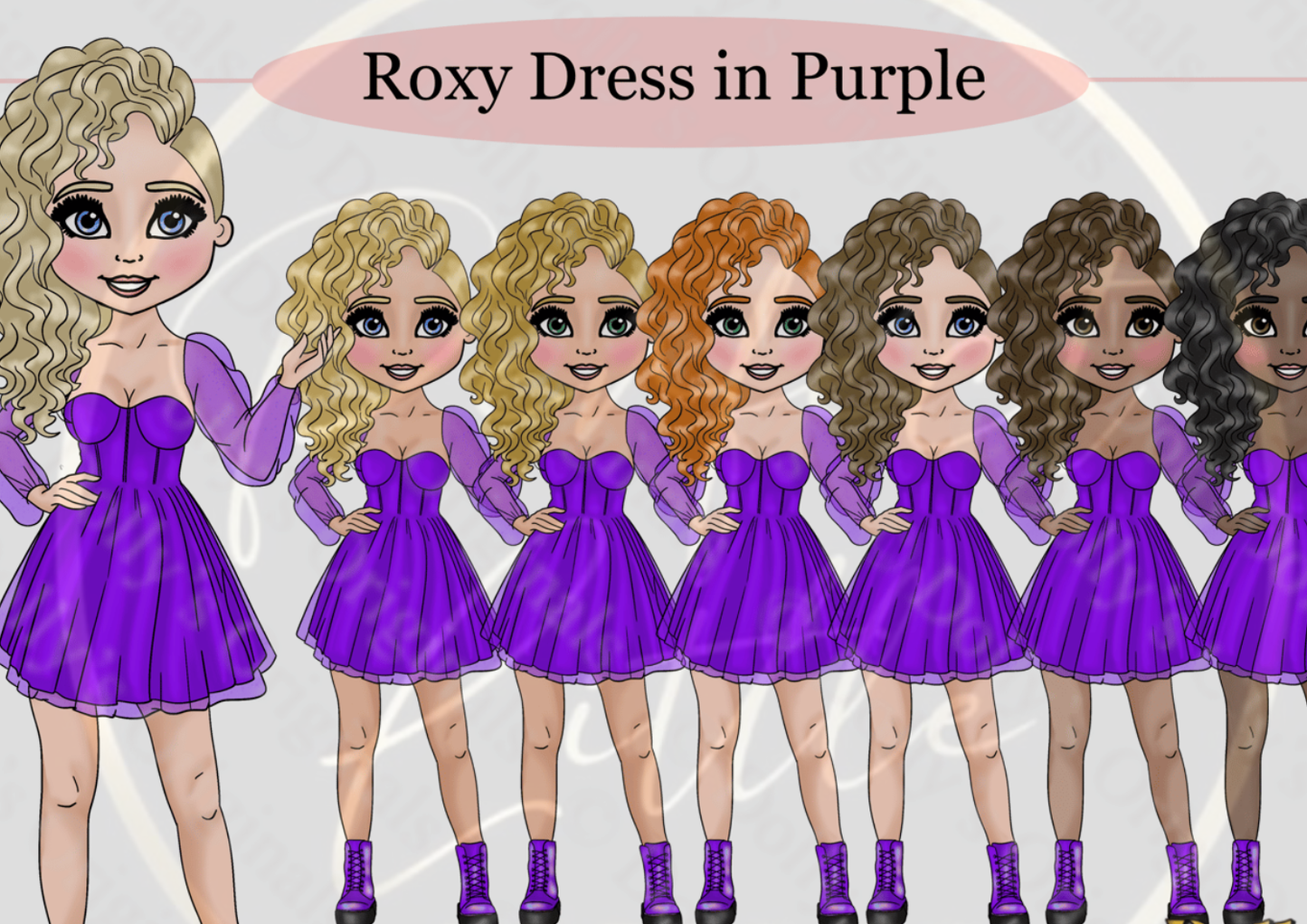 DESIGN A DOLLY - Roxy Dress Purple