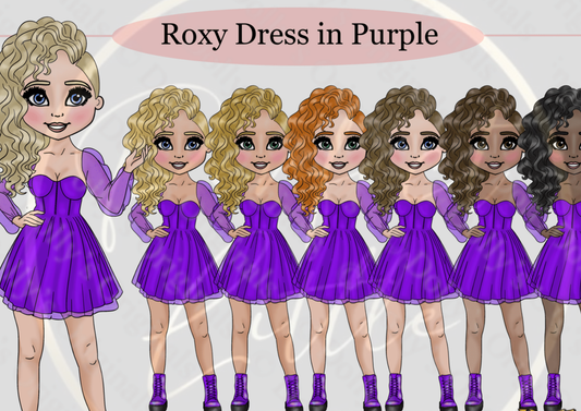 DESIGN A DOLLY - Roxy Dress Purple
