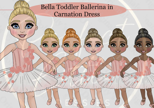 DESIGN A DOLLY - Bella Toddler Ballerina Carnation Dress