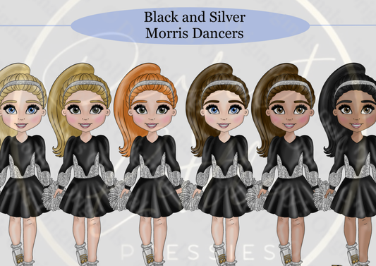 DESIGN A DOLLY - Black And Silver Morris Dancers