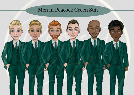 DESIGN A DOLLY - Men In Peacock Green Suit