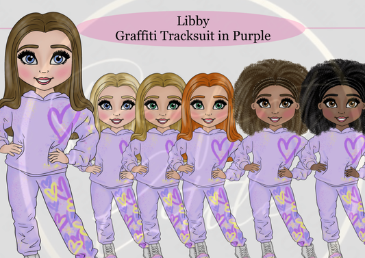 DESIGN A DOLLY - Libby Graffiti Tracksuit Purple