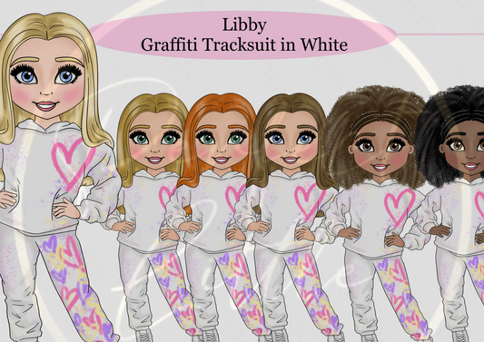DESIGN A DOLLY - Libby Graffiti Tracksuit White