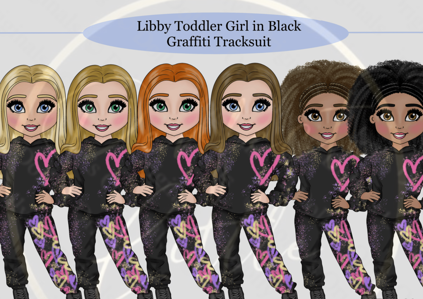 DESIGN A DOLLY - Libby Toddler Graffiti Tracksuit Black