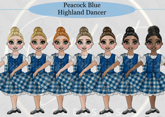 DESIGN A DOLLY - Peacock Blue Highland Dancer