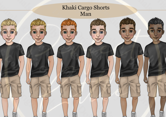 DESIGN A DOLLY - Khaki Cargo Shorts Man