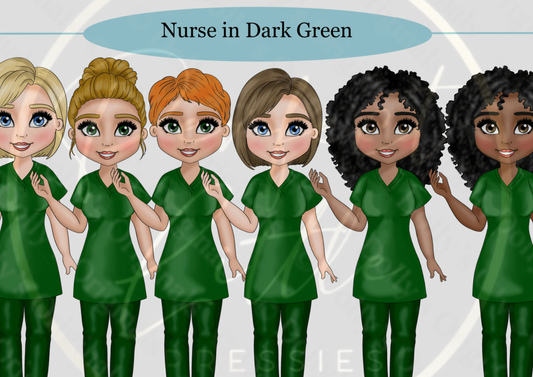 DESIGN A DOLLY - Nurse In Dark Green