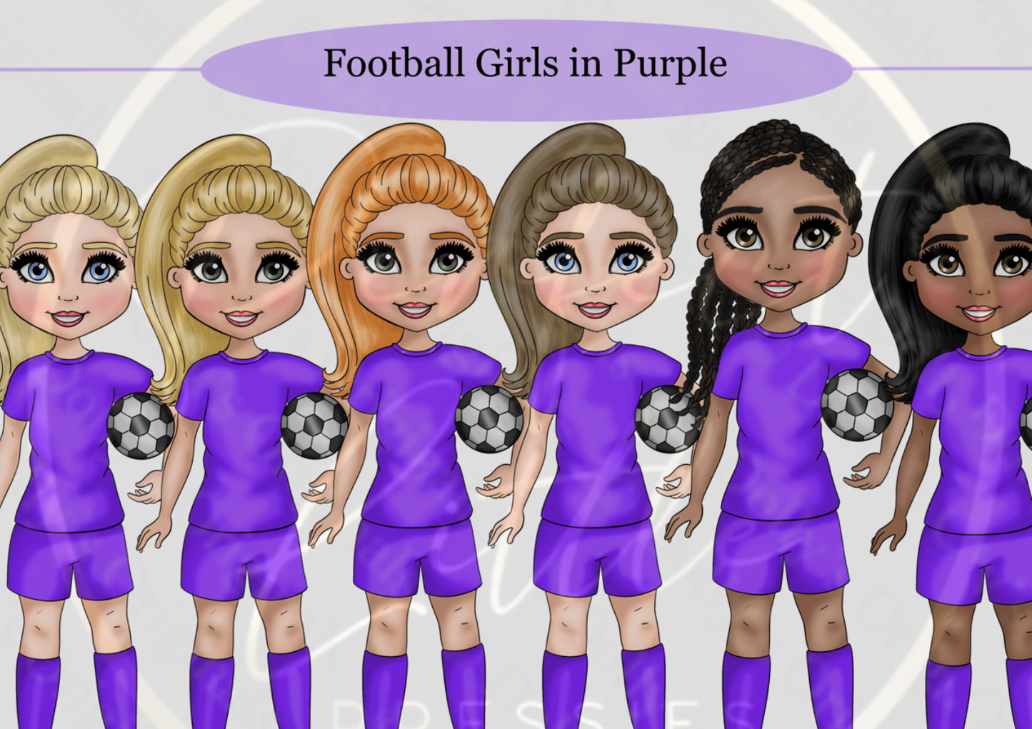 DESIGN A DOLLY - Football Girl In Purple