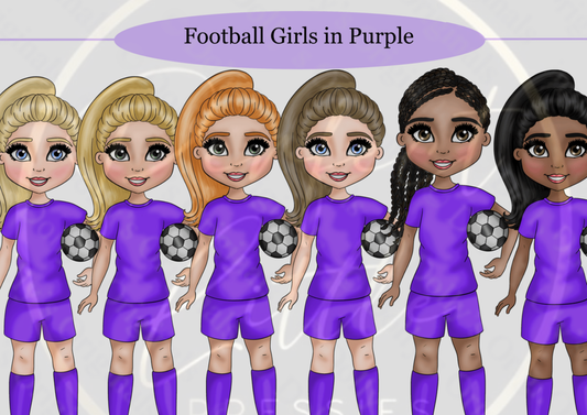 DESIGN A DOLLY - Football Girl In Purple