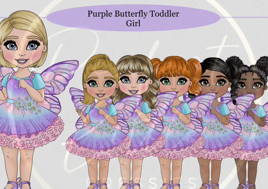 DESIGN A DOLLY - Purple Butterfly Toddler Girl