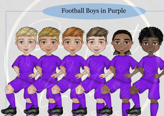 DESIGN A DOLLY - Football Boys In Purple