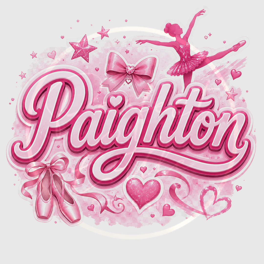 CUSTOM ADHESIVE DECAL - Pink Dancer Name
